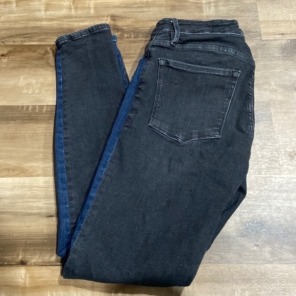 Frame Denim Two Toned Color Split Jeans - Picture 3 of 12